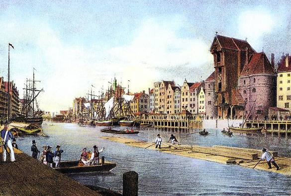 Friedrich Eduard Meyerheims painting of the waterfront of Danzig in 1850 - photo 9