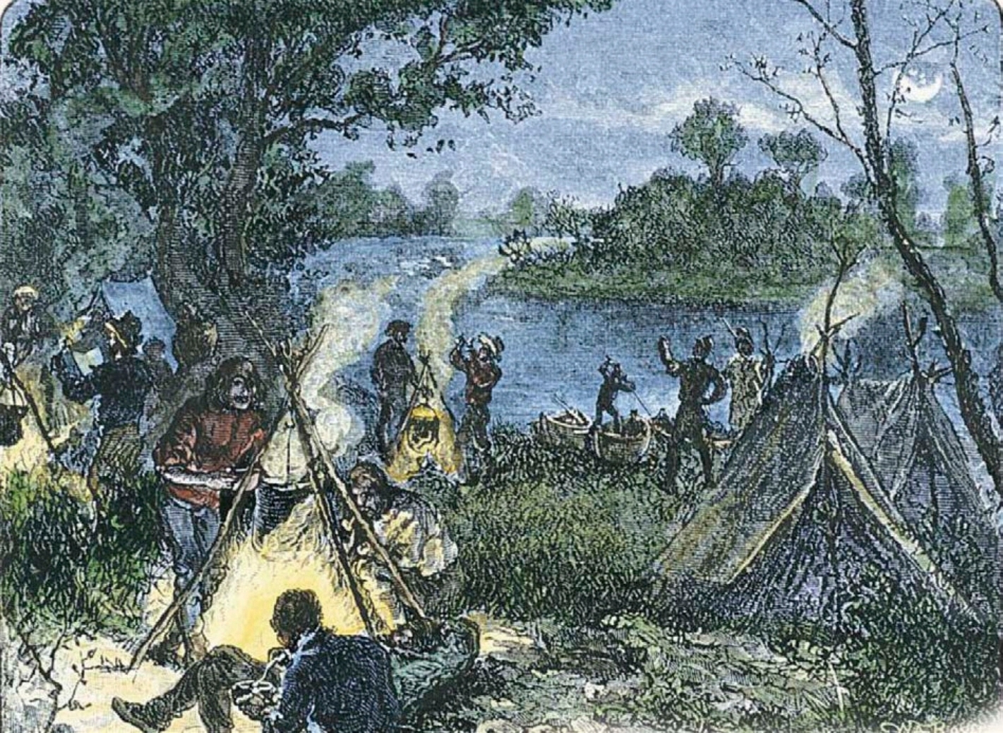 Print of a French fur traders camp The Ojibwes were excellent hunters and - photo 3