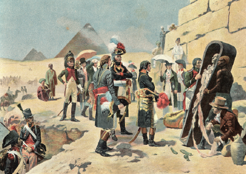 Napoleon Bonaparte looking at the mummy of a pharoah in Egypt Spurring this - photo 9