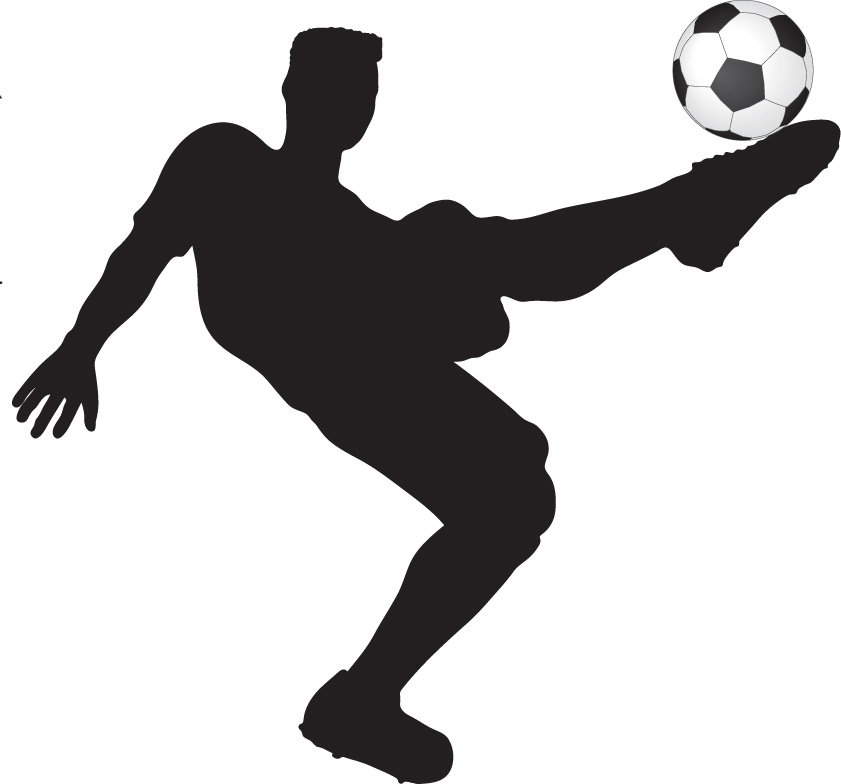 An illustration of a silhouette of a man kicking a football I really enjoyed - photo 5