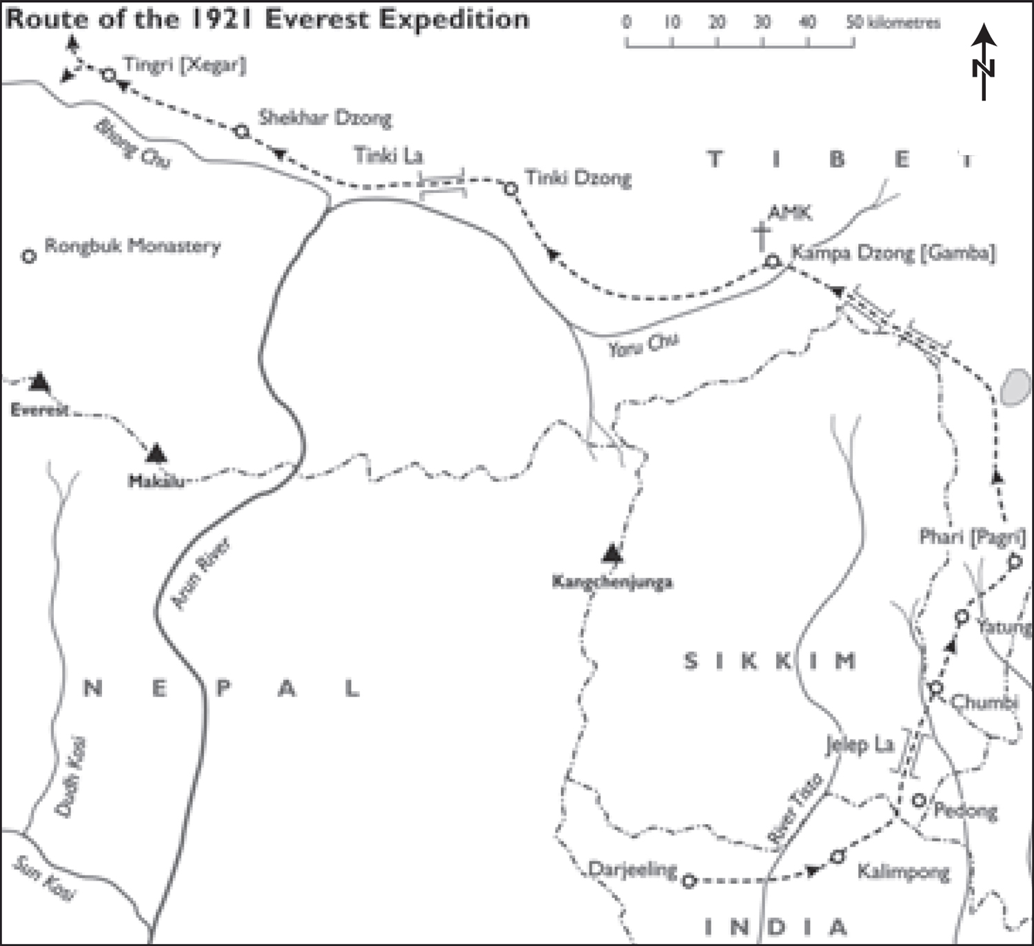 Map 6 Route of the Everest Expedition 1921 Foreword ALEXANDER KELLAS at his - photo 10