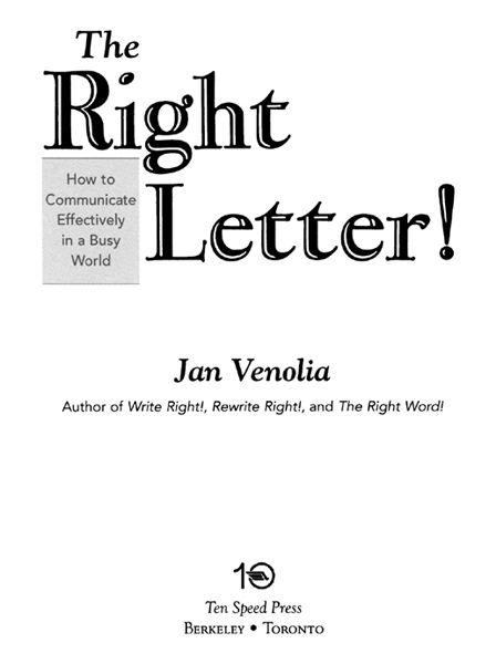Copyright 2004 by Jan Venolia All rights reserved No part of this book may be - photo 2