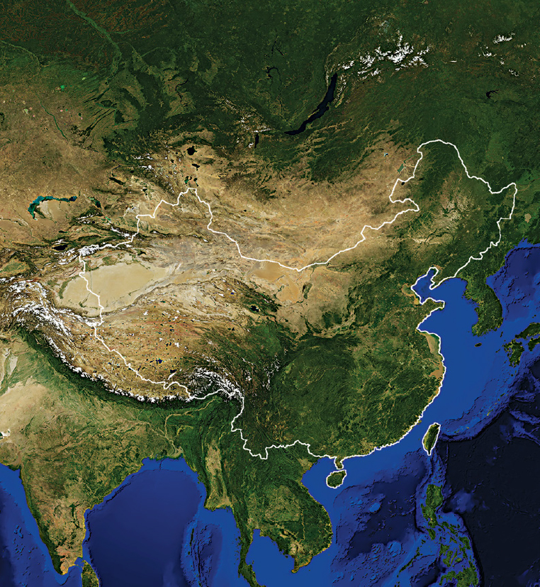 As the worlds fourth-largest country by area China outlined in white above - photo 6