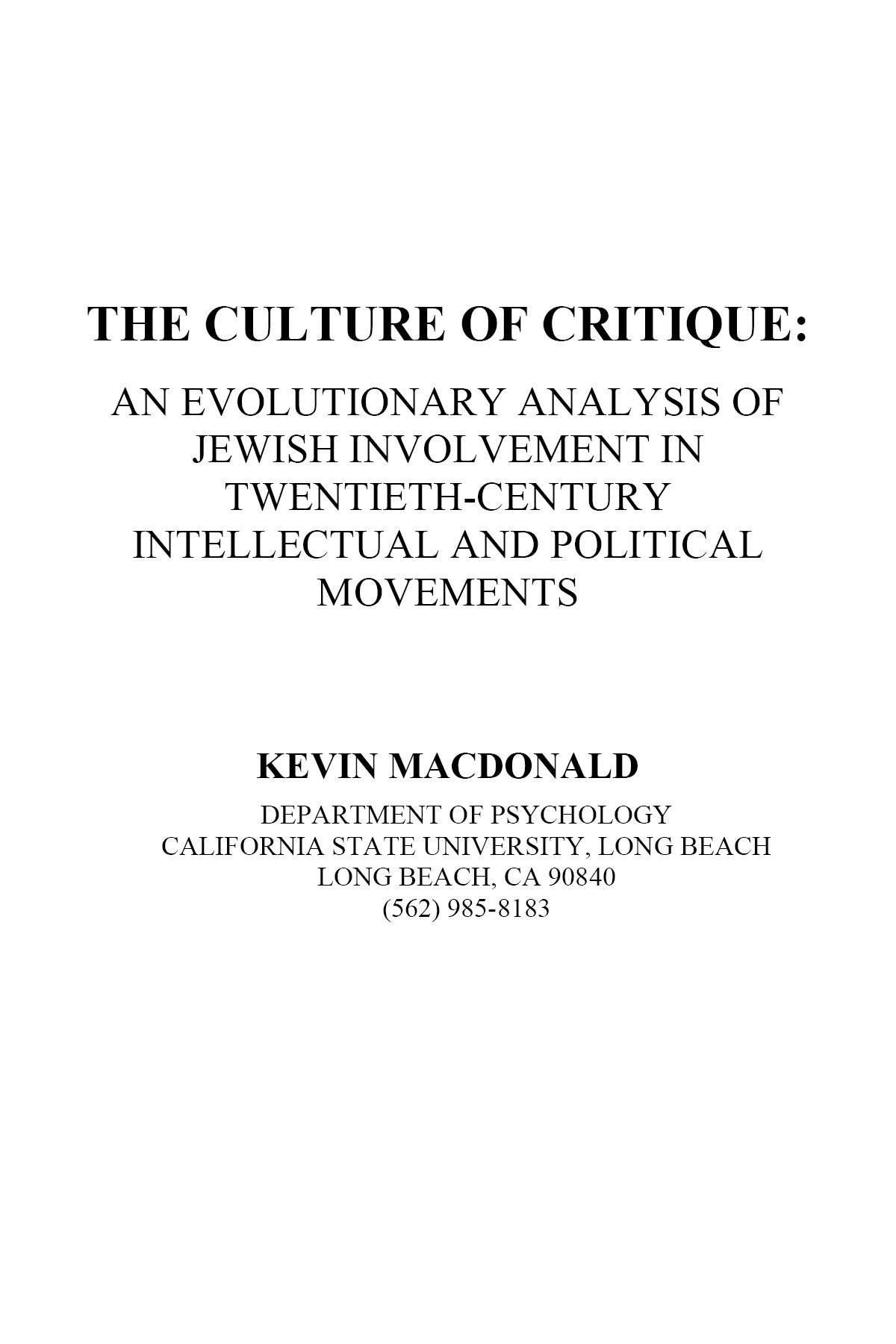 The Culture of Critique - photo 2