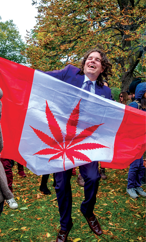 Celebrating cannabis legalization day in Trinity Bellwoods Park in October - photo 17