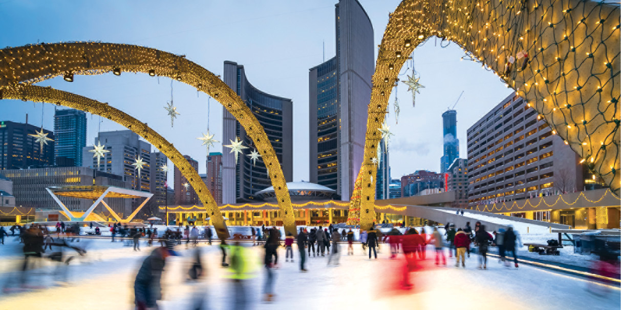 Skaters take a twilight twirl on the glittering ice rink in Torontos Nathan - photo 7