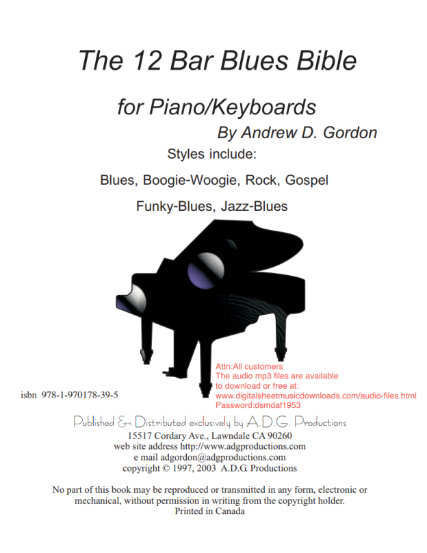 12 Bar Blues Bible for PianoKeyboards - photo 1