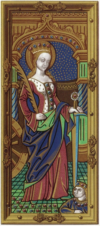 St Catherine from a painted enamel 15th century A Hanap with cover - photo 22