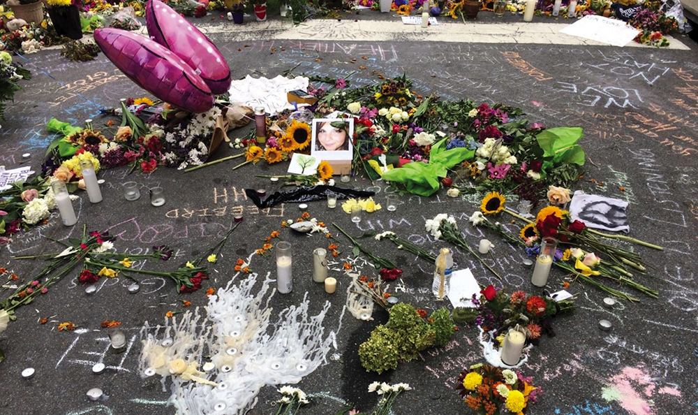 Mourners and fellow activists set up an informal memorial to Heather Heyer - photo 4