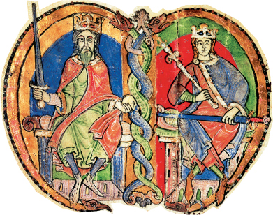 An initial depicting King David I and his grandson Malcolm IV 1159 THE - photo 3
