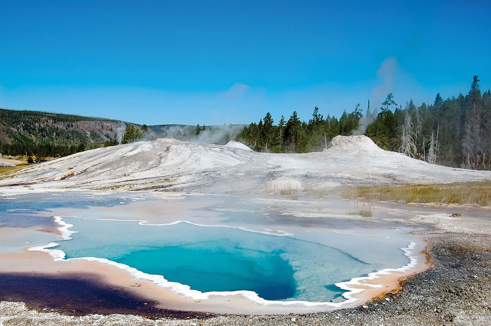 Saunter the boardwalk around in the Upper Geyser Basin to see blue Heart Spring - photo 10