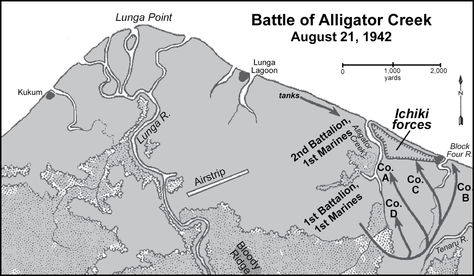 M AP 5 Battle of Alligator Creek August 21 1942 M AP 6 Bloody Ridge I - photo 6