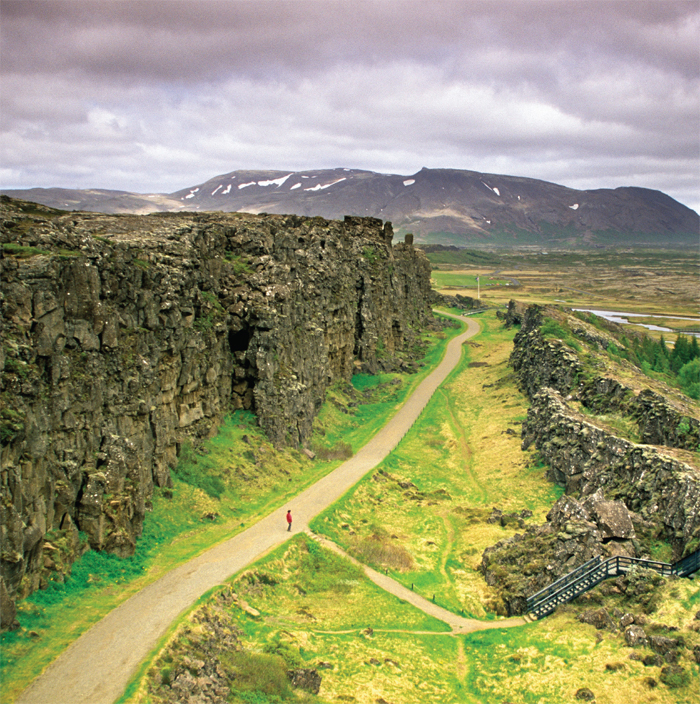 The long ridge of rock at Thingvellir was where speakers would stand to address - photo 4