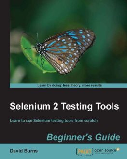 Burns David - Selenium 2 Testing Tools: Beginners Guide