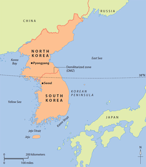 The Korean Peninsula shown here in orange has always been strongly influenced - photo 5