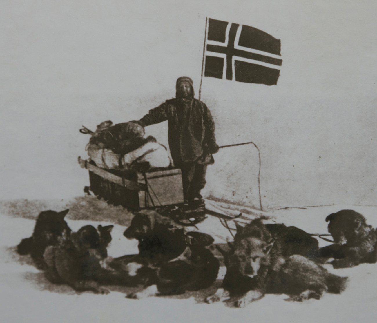 Roald Amundsen and his team of sled dogs at the South Pole on December 14 1911 - photo 5