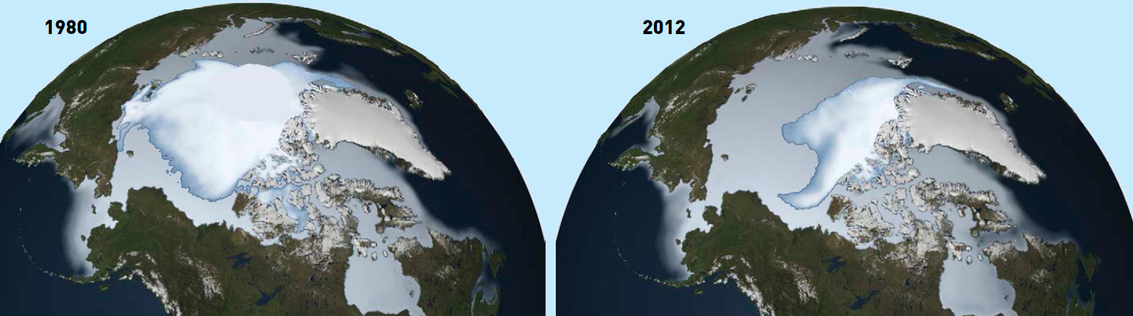 In the Arctic some of the ice never melts These two photos show how the - photo 3