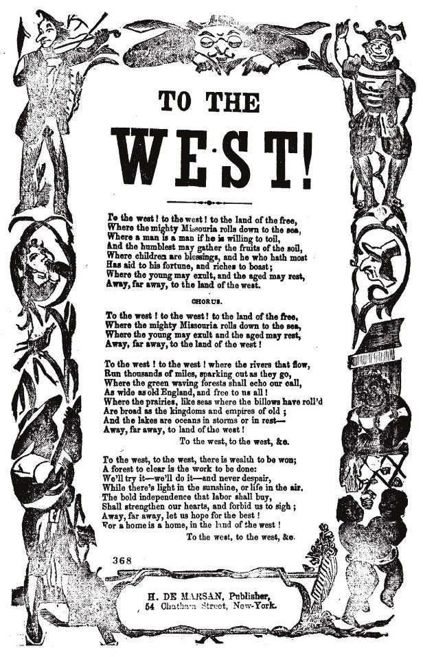 The movement to go west became so popular many artists wrote songs about it - photo 7