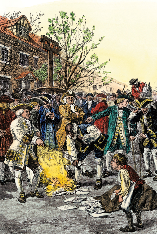 Colonists protested the Stamp Act by burning tax stamps in the street It - photo 4