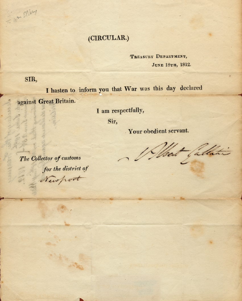 A letter from Albert Gallatin secretary of the US Treasury announced that - photo 4