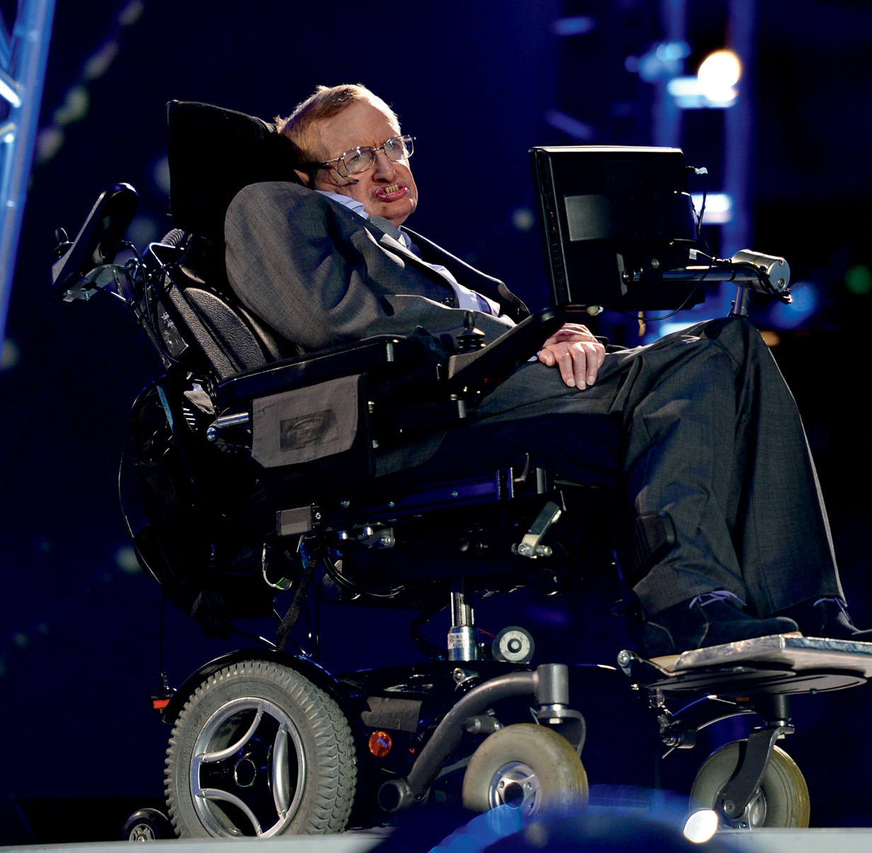 Stephen Hawking greets the audience at the opening ceremony of the London 2012 - photo 3