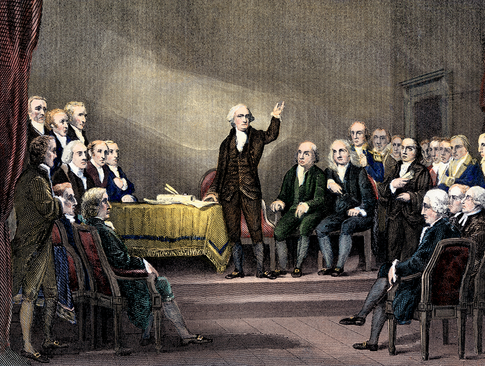 George Washington led the debate at the Constitutional Convention in 1787 - photo 7