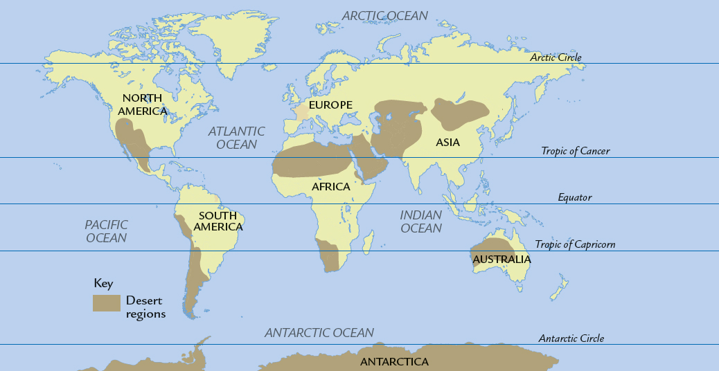 This map shows the desert regions of the world AMAZING FACT Deserts cover - photo 4