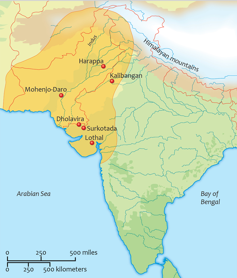 This map shows the Indus Valley culture region People settled beside the - photo 3