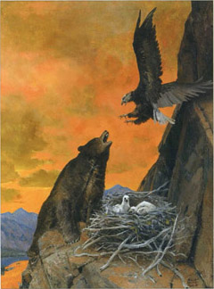 Protecting The Nest original painting by unknown artistcirca early 1900s - photo 1