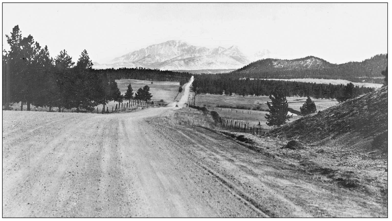 This 1935 view of Pikes Peak is from Colorado Highway 67 North between Woodland - photo 4