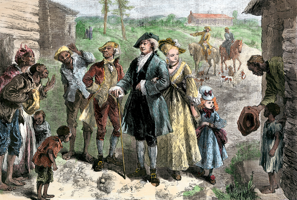 Slaves greet their owners outside their cabins in Virginia in the 1700s FAST - photo 4