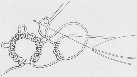 Fig 27Joining of rings This is done with a crochet hook Joining - photo 10