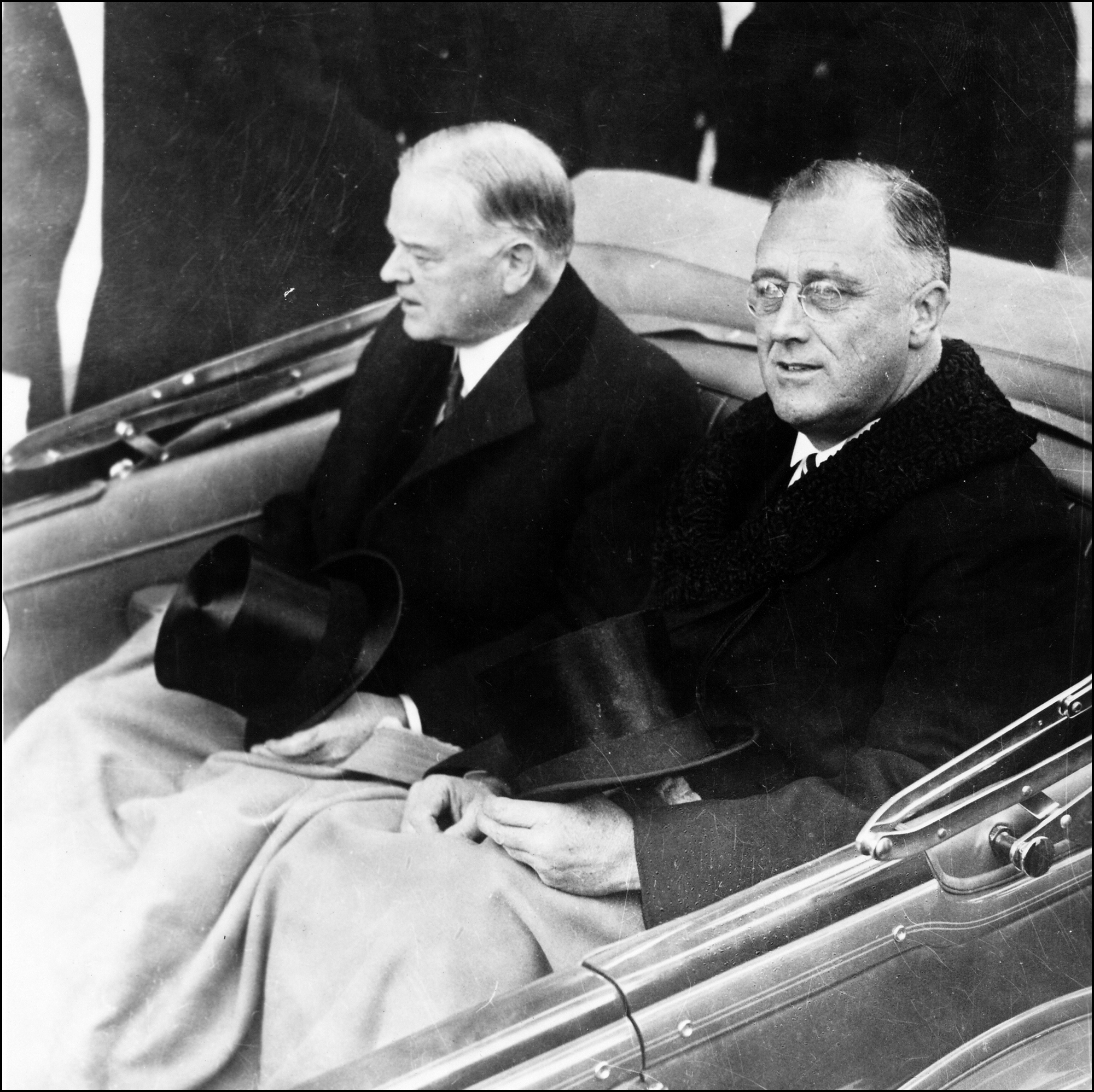 FDR right and Herbert Hoover left en route to the US Capitol for Roosevelts - photo 4