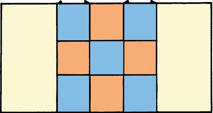 Fig 2 4 Stitch together the top row of shapes C B and C From the front press - photo 11