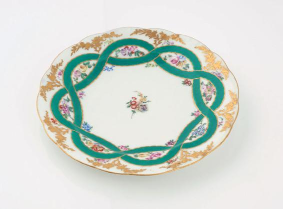 A plate from the green ribbon service given by King Louis XV of France to - photo 10