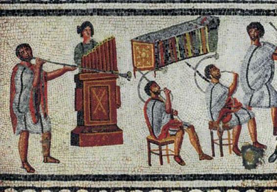 Hydraulic organ depicted on a Roman second-century CE mosaic found at Zliten in - photo 2