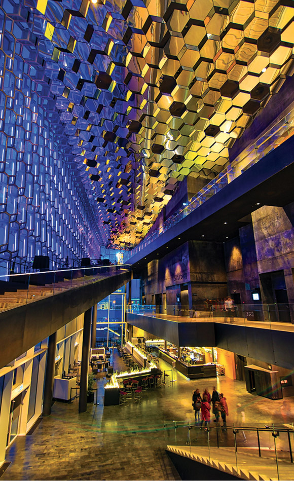 The glittering interior of the Harpa concert hall an architectural landmark - photo 12