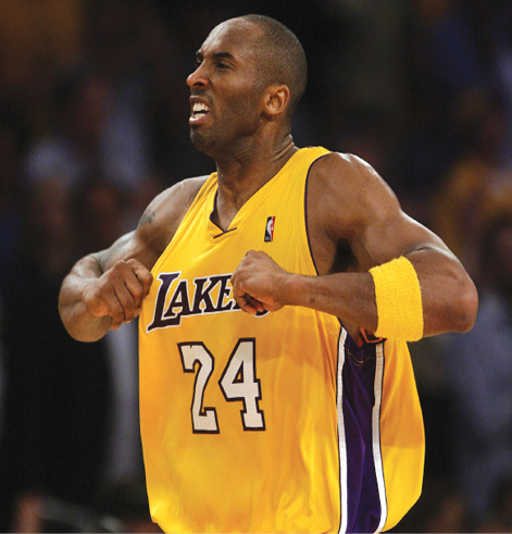 Kobe Bryant celebrates after hitting a three pointer in the fourth quarter as - photo 4