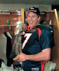 Elation and satisfaction John Elway holds the Vince Lombardi Trophy in the - photo 3