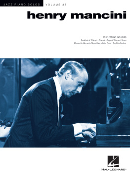Henry Mancini - Henry Mancini: Jazz Piano Solos Series Volume 38