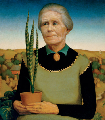 Woman with Plants 1929 Grant Wood Oil on upsom board 20 17 in Museum - photo 3