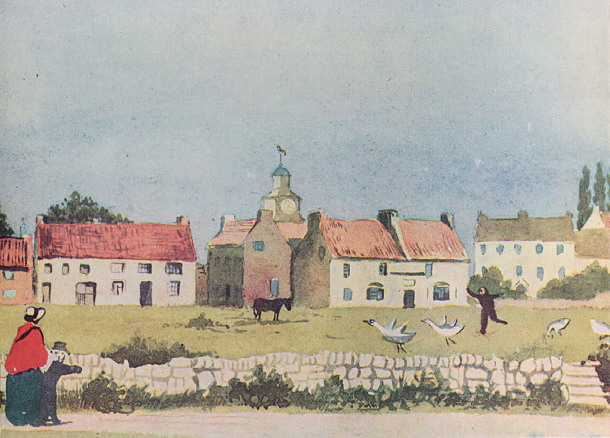 Watercolour drawing of Scorton village green in 1860 by Juliana Ewing a - photo 3