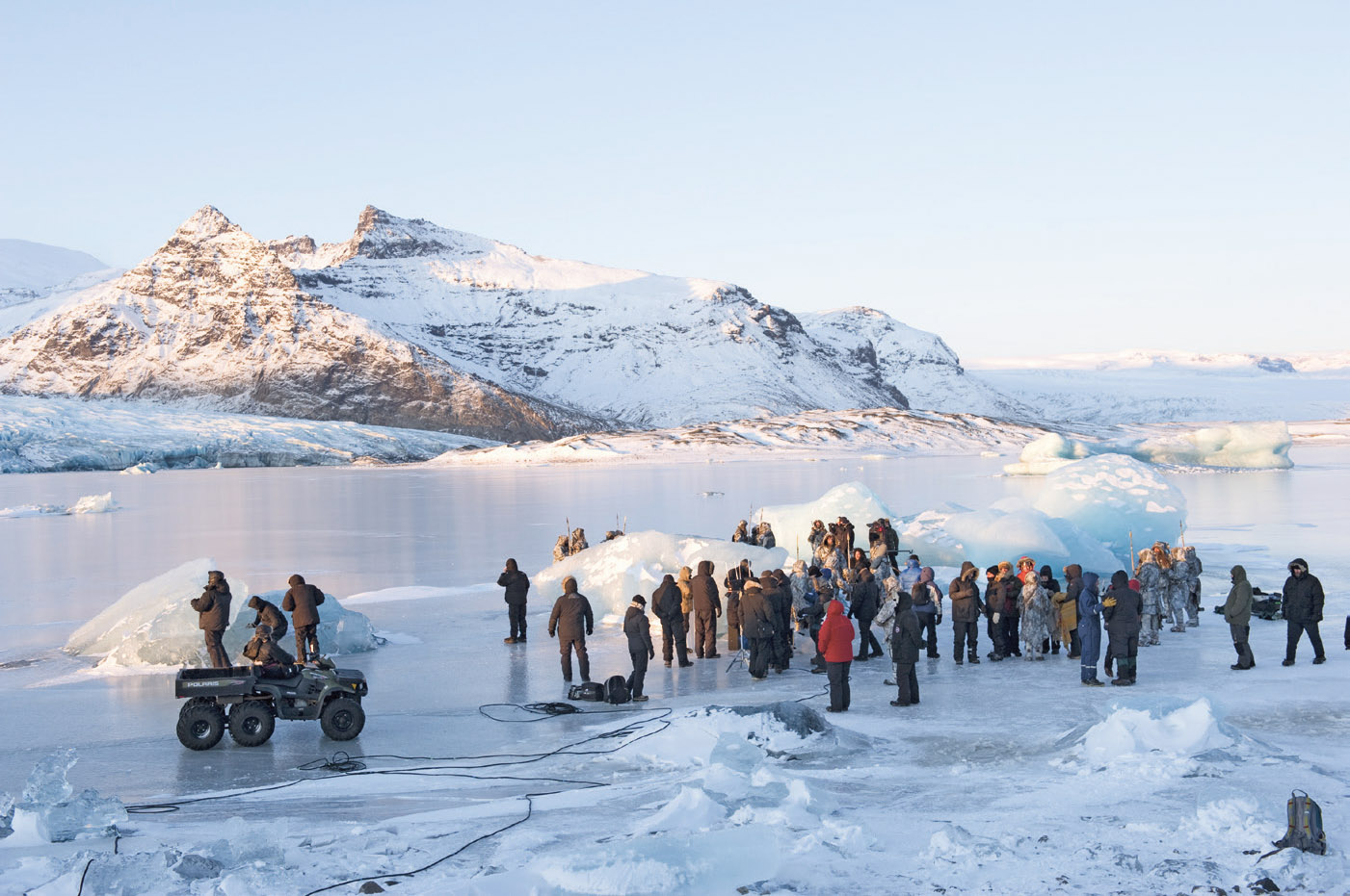 The reduced crew on location at a frozen lake in IcelandShowrunners Dan Weiss - photo 20