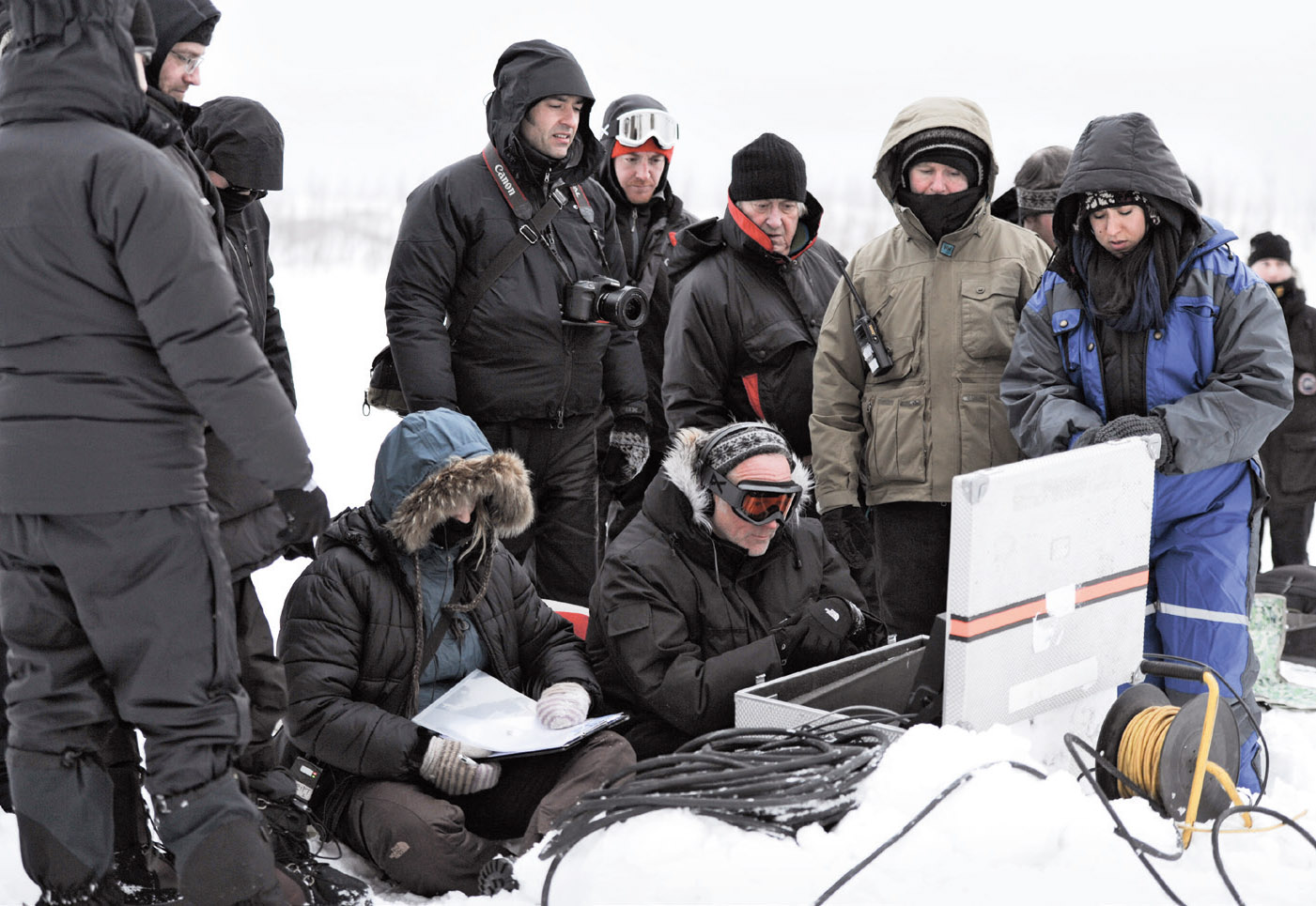 The Thrones crew huddles around a monitor in IcelandThe ship set which was - photo 23