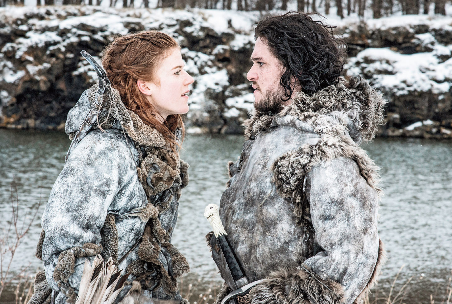 Ygritte and Jon Snow face offYgritte falls at Castle Black in the arms of Jon - photo 27