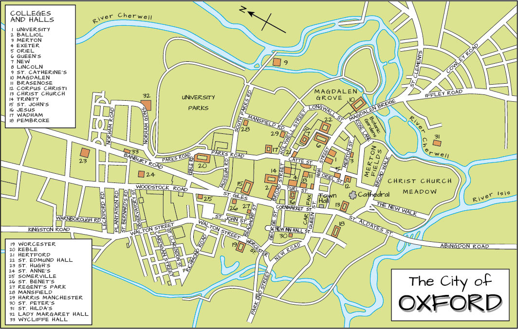 This map shows the location of the colleges and halls in Oxford that you can - photo 6