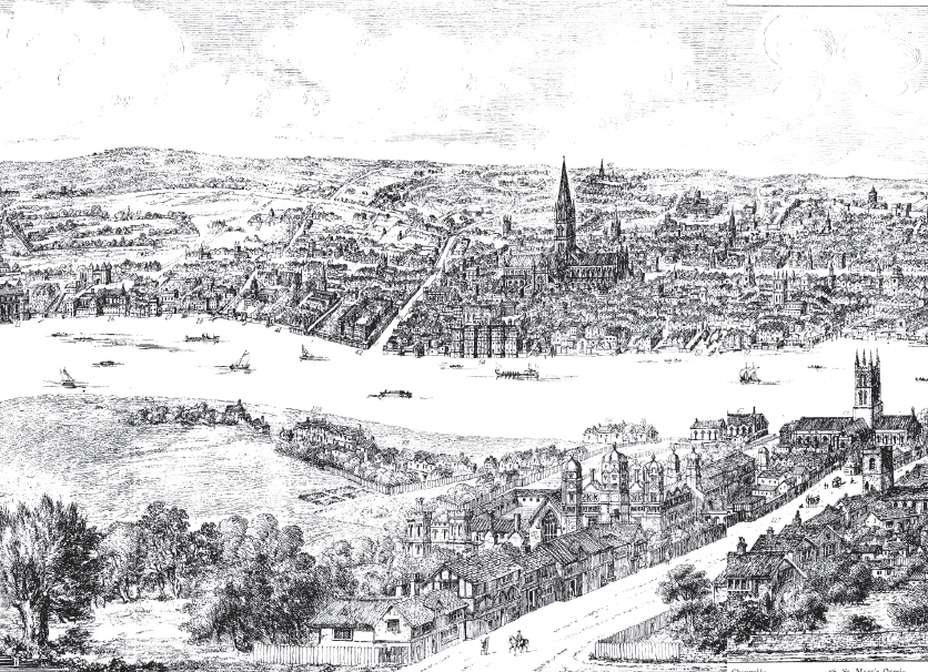 A panorama of the River Thames in 1543 reveals how buildings clustered in a - photo 6