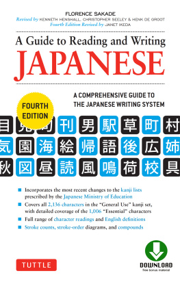 Florence Sakade Guide to Reading and Writing Japanese: , JLPT All Levels (2,136 Japanese Kanji Characters)