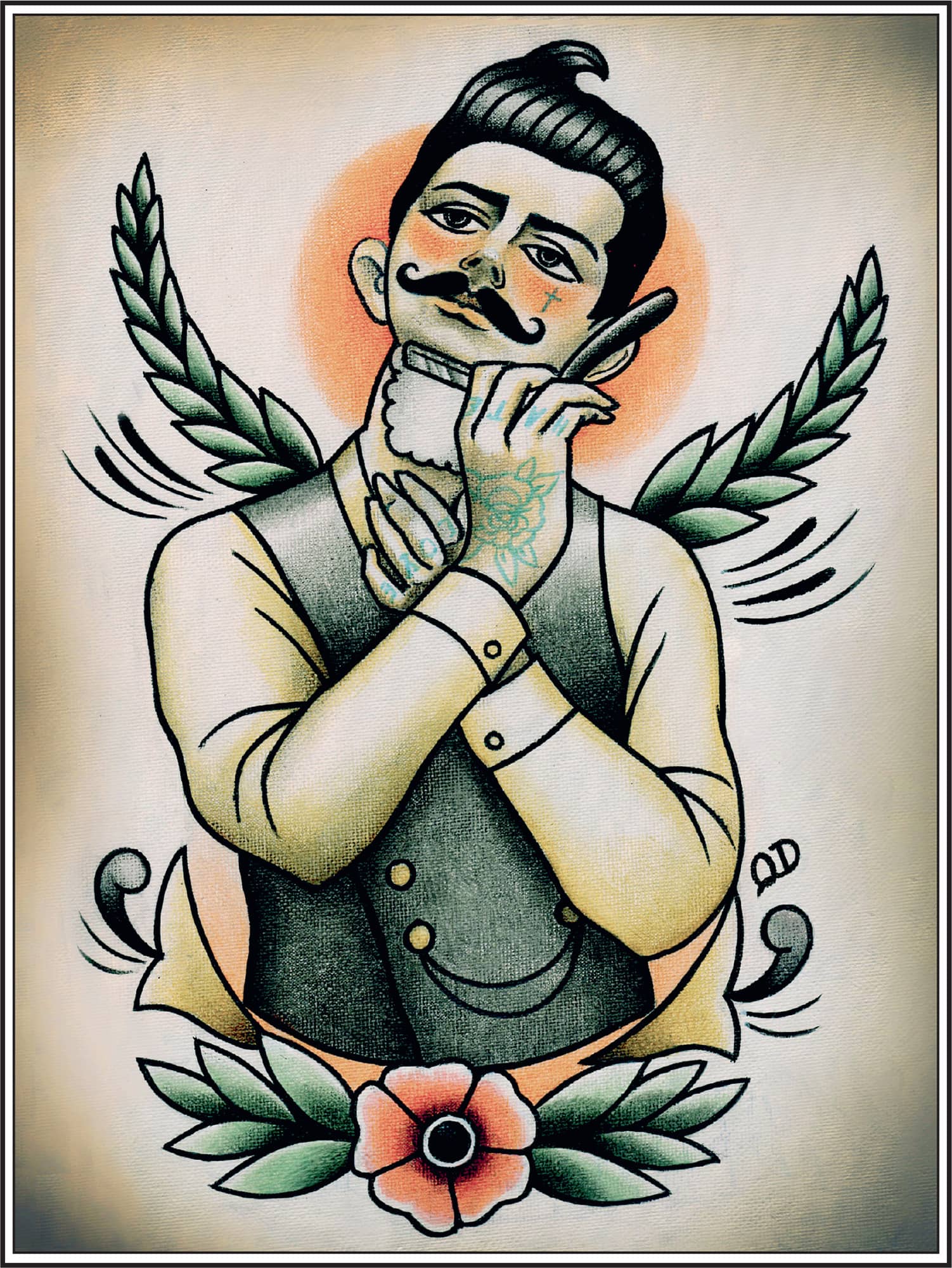 The distinctive and inimitable style of Queyn Dinhs Tattoo Flash as fine art - photo 6