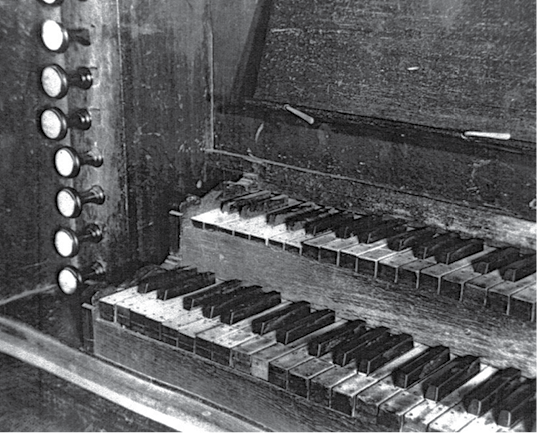 bass end of the console before 1961 and inscription on the back of the former - photo 2